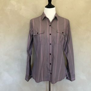 Patagonia long sleeve striped button front top